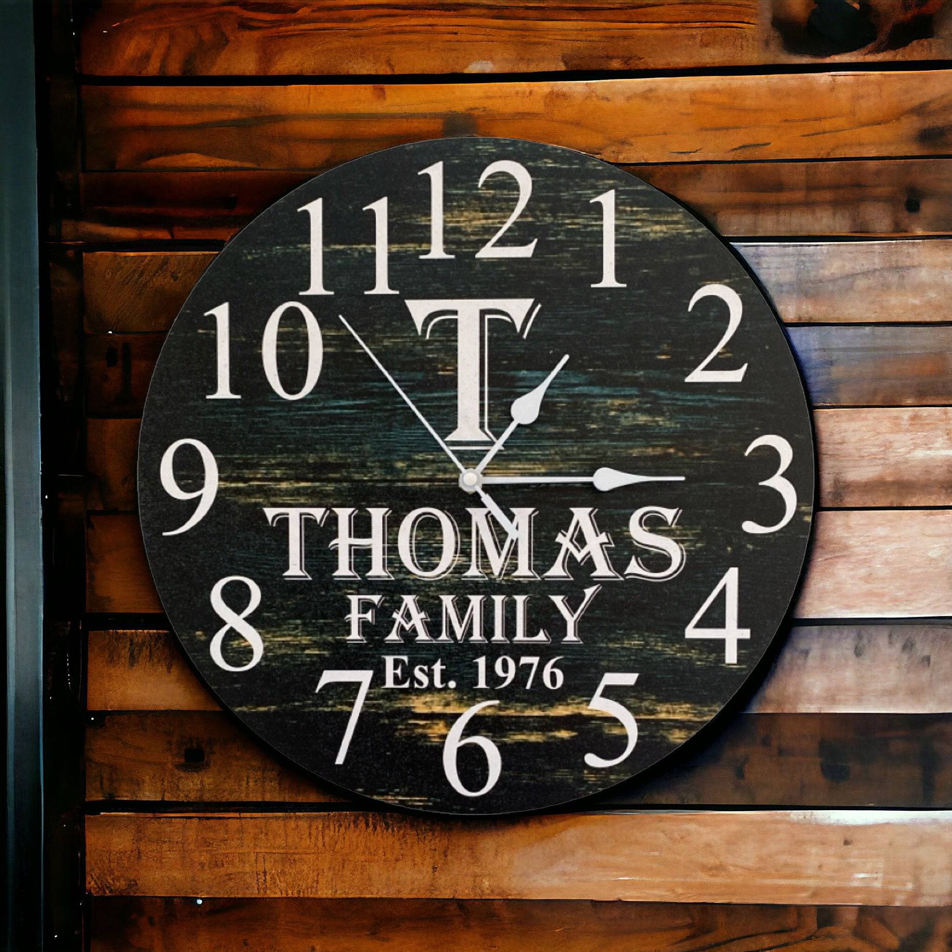 Clock Wall Family Custom Personalised Aussie Made - The Renmy Store Homewares & Gifts 