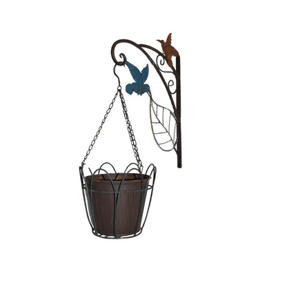 Hanging Planter Pot Wall Bracket Metal Bird Garden