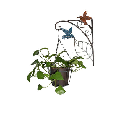 Hanging Planter Pot Wall Bracket Metal Bird Garden