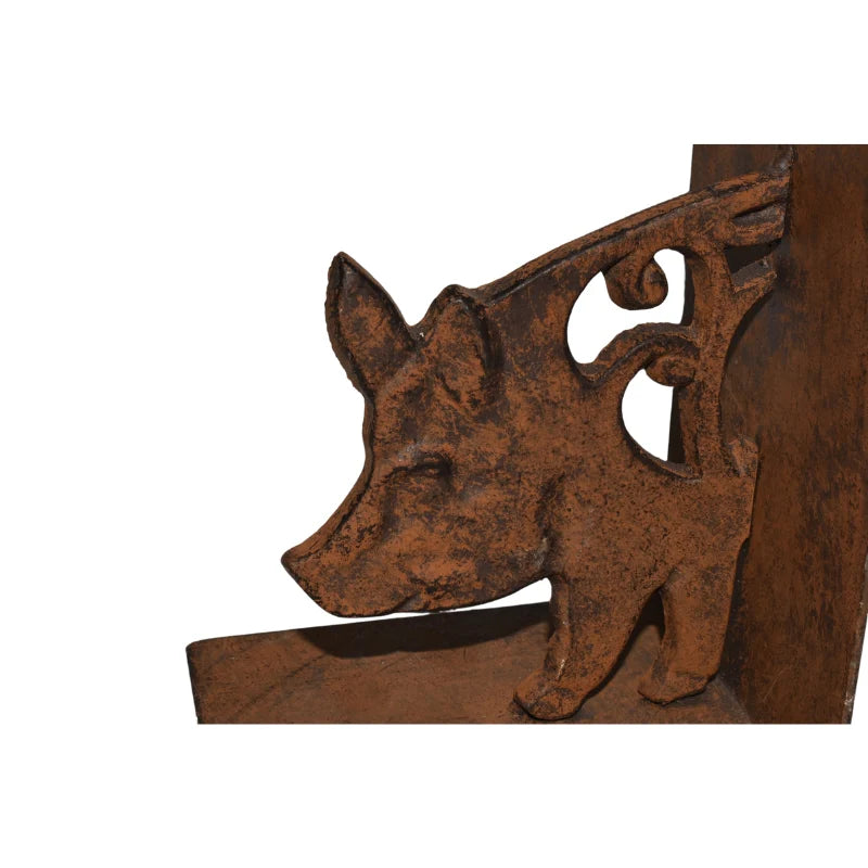 Bookends Bookend Pig Country Rustic Cast Iron
