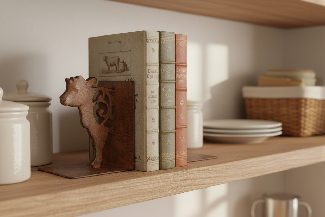 Bookends Bookend Cow Country Rustic Cast Iron