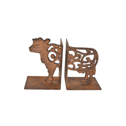 Bookends Bookend Cow Country Rustic Cast Iron