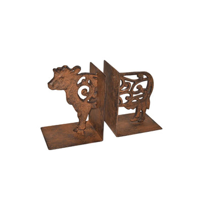Bookends Bookend Cow Country Rustic Cast Iron