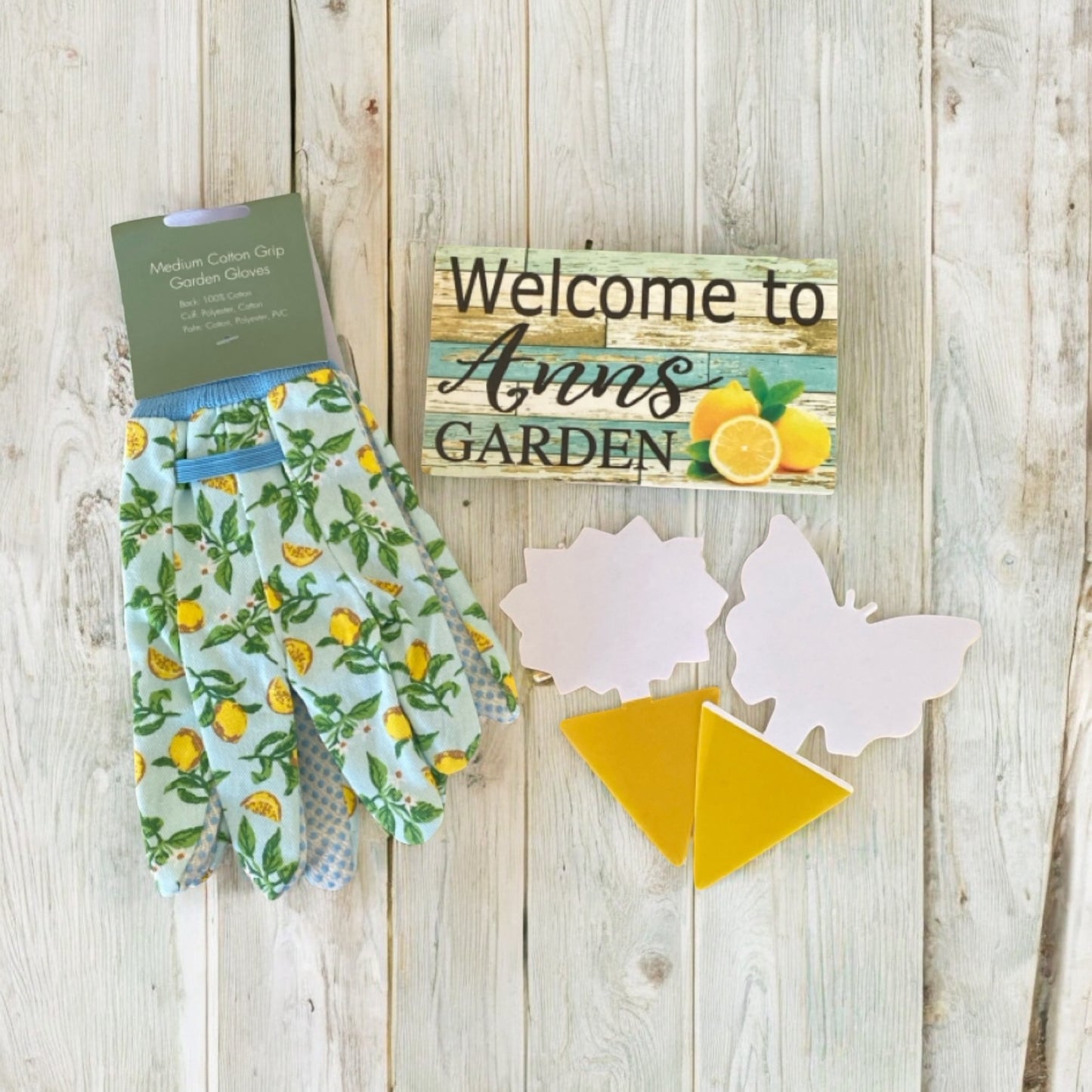 Garden Lemon Gloves Personalised Sign Gardener Gift Set - The Renmy Store Homewares & Gifts 