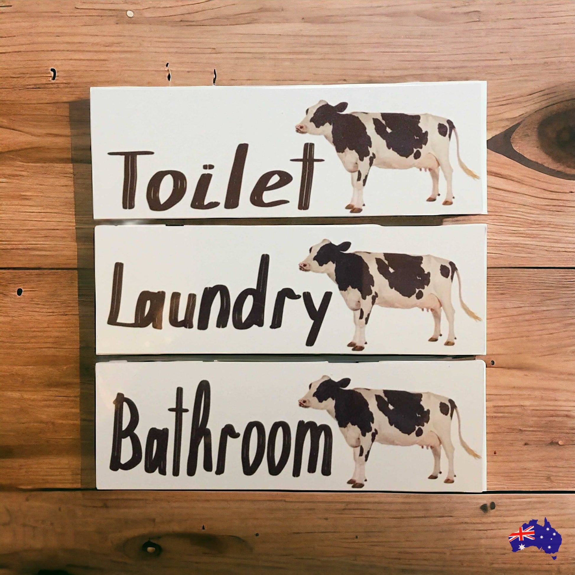 Cow Toilet Laundry Bathroom Door Sign - The Renmy Store Homewares & Gifts 