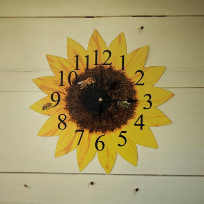 Clock Wall Sunflower Bee Sunshine Aussie Made - The Renmy Store Homewares & Gifts 