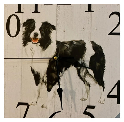 Clock Wall Dog Border Collie 30cm 60cm Aussie Made