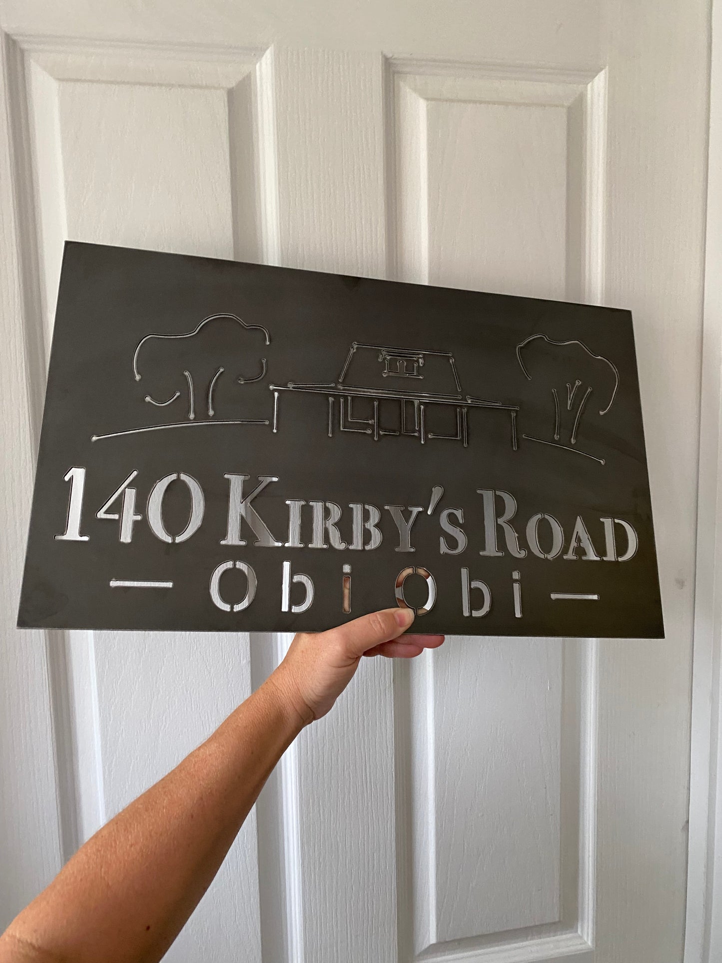 Property Street House Personalised Rusty Cor10 Steel Metal Sign