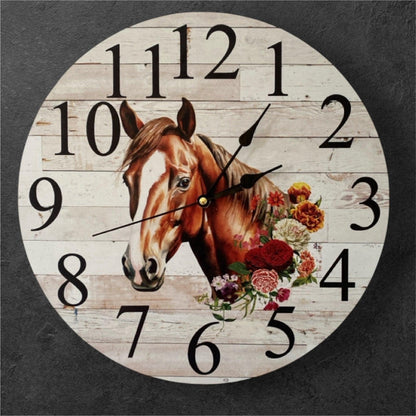 Clock Wall Quarter Horse Floral Aussie Made