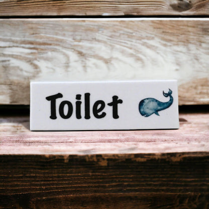 Whale Toilet Laundry Bathroom Door Sign - The Renmy Store Homewares & Gifts 