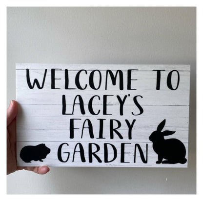 Rabbit Guinea Pig Custom Personalised Sign - The Renmy Store Homewares & Gifts 