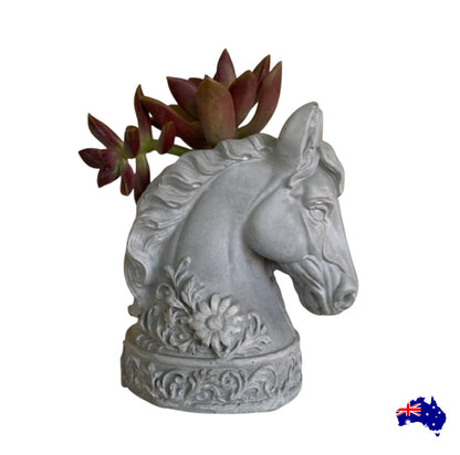 Planter Pot Horse Head Aussie Handmade Concrete