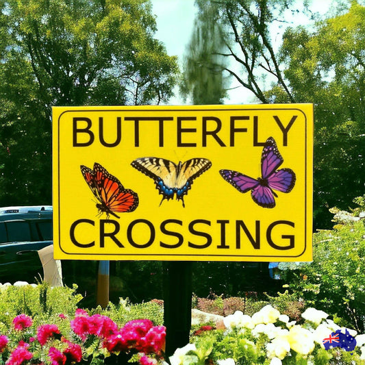 Butterfly Crossing Sign - The Renmy Store Homewares & Gifts 