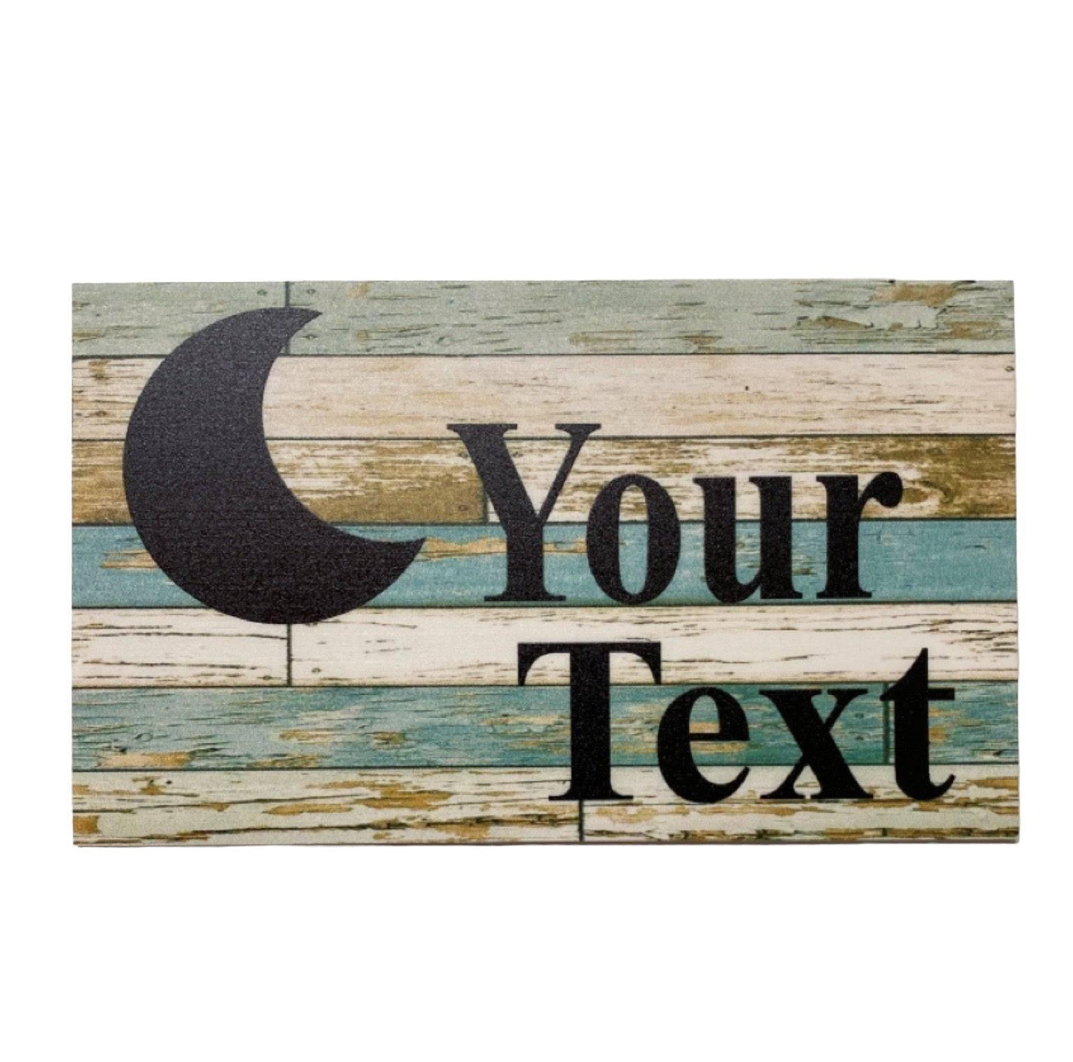 Moon Custom Persoanlised Rustic Blue Sign - The Renmy Store Homewares & Gifts 