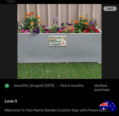 Welcome Garden Custom Personalised Sign Flower - The Renmy Store Homewares & Gifts 