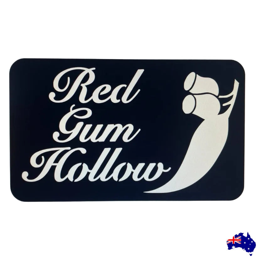 Custom Australian Gum Nut Property Sign - Red Gum Hollow - Rusty Metal Steel Sign - Australian Made