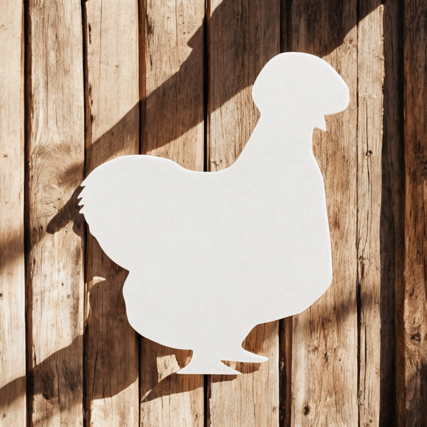 Silkie Chicken Hen White Acrylic Country Decor - The Renmy Store Homewares & Gifts 