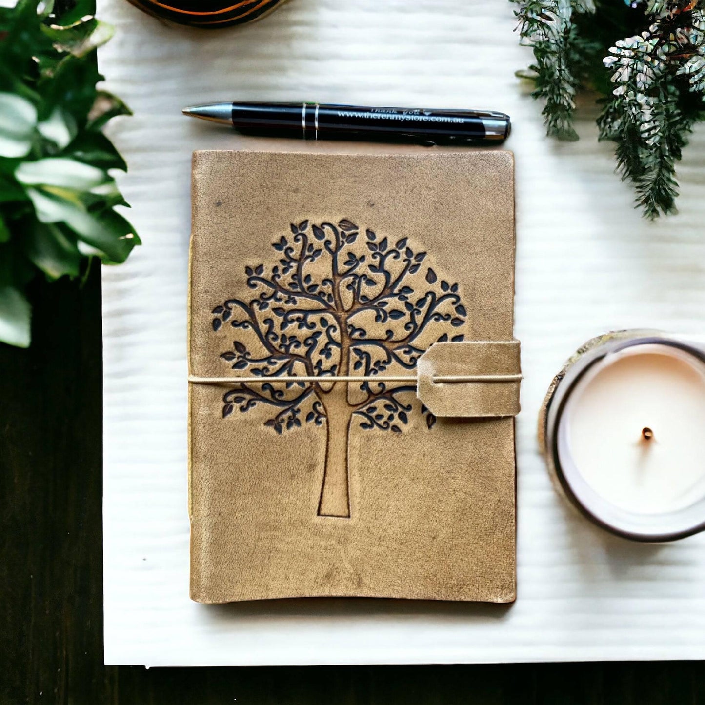 Journal Leather Diary Note Book Tree of Life - The Renmy Store Homewares & Gifts 