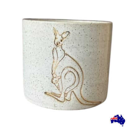 Handmade Kangaroo Ceramic Mug Cup | Aussie Made Wolf and Clay Wildlife Gift