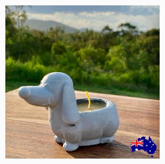 Pure Beeswax Dog Dachshund Candle Aussie Handmade