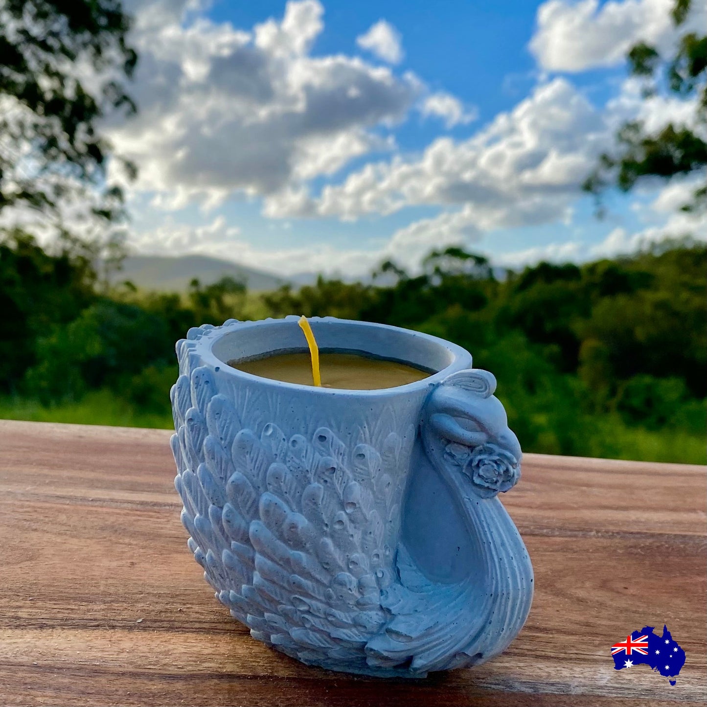 Pure Beeswax Peacock Bird Candle Aussie Handmade