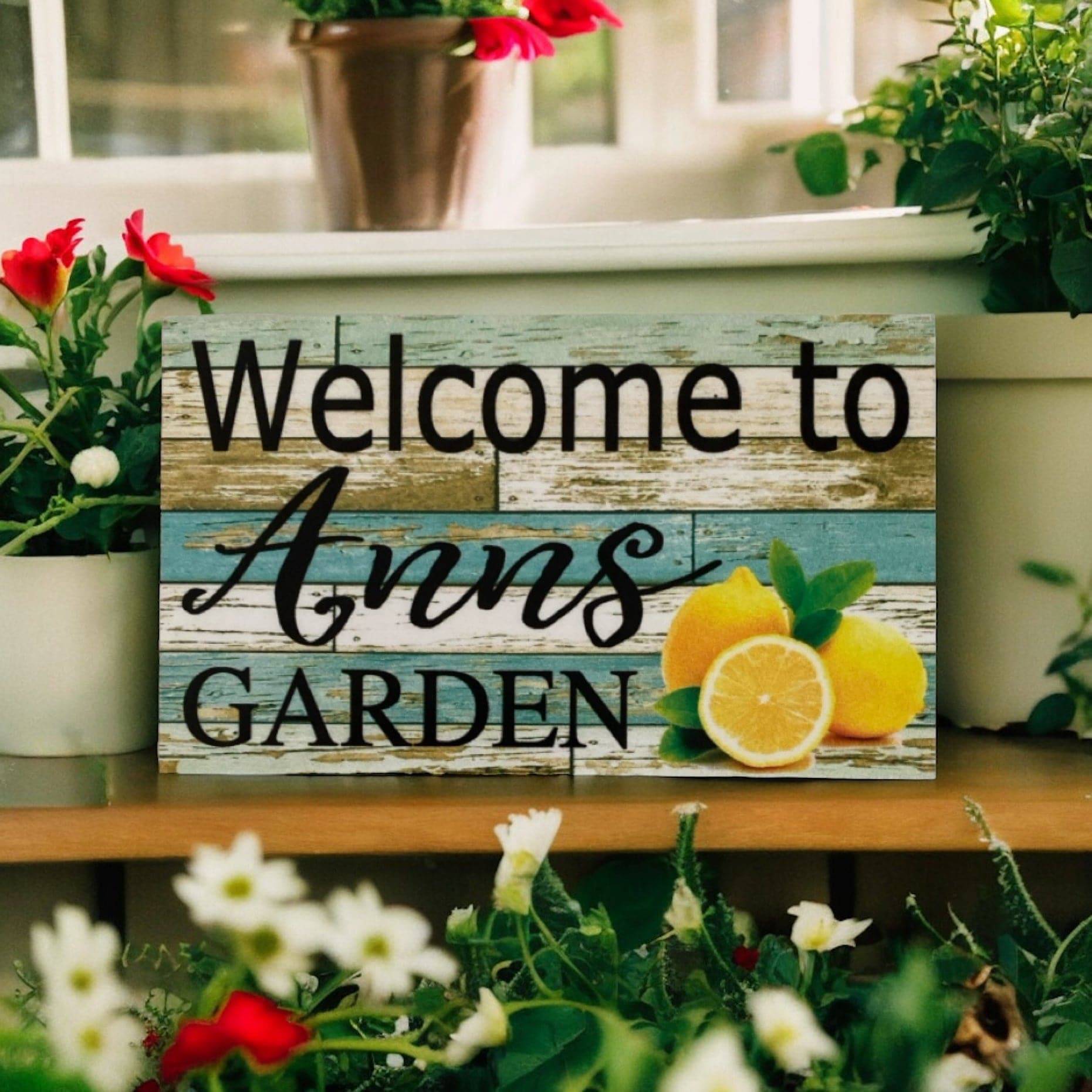 Welcome Garden Custom Personalised Sign Lemon - The Renmy Store Homewares & Gifts 