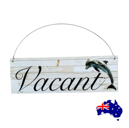 Vacant & Occupied Dolphin Toilet Bathroom Door Sign