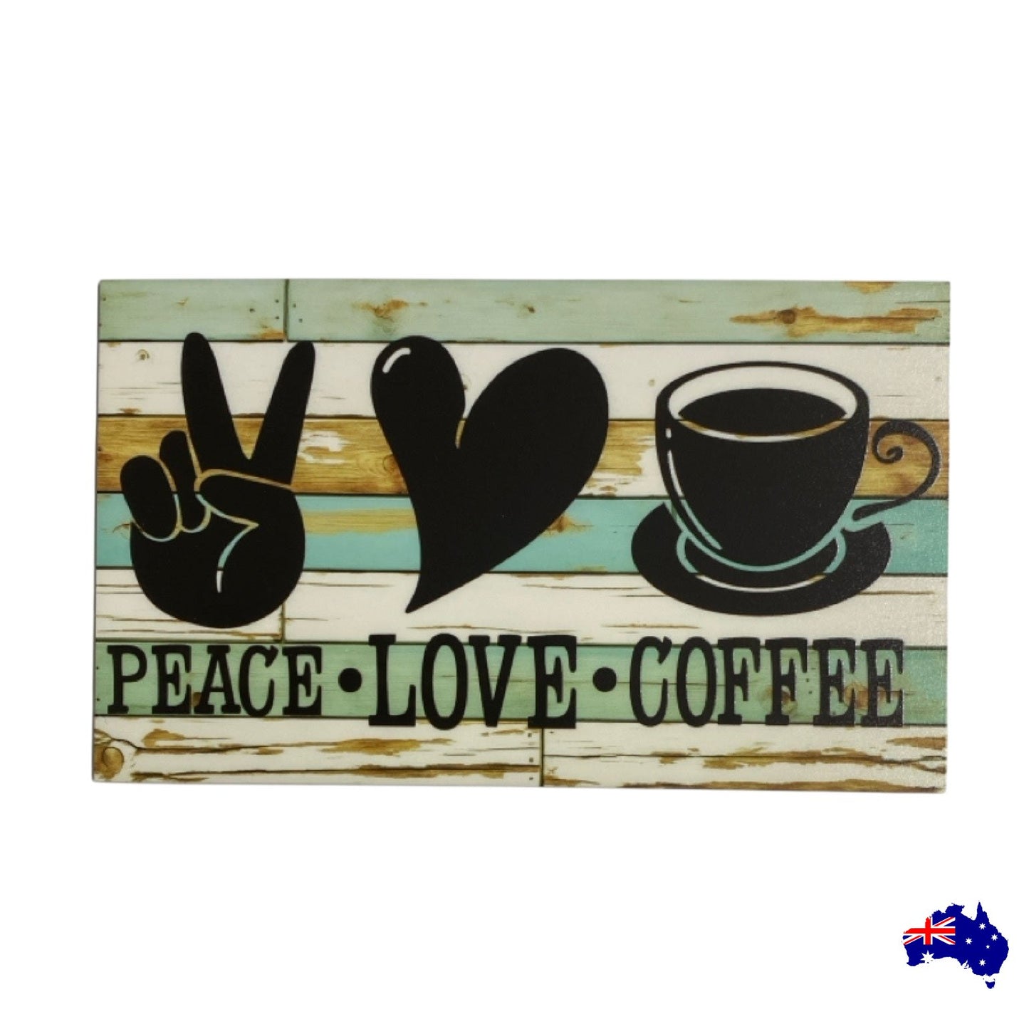 Peace Love Coffee Vibes House Sign