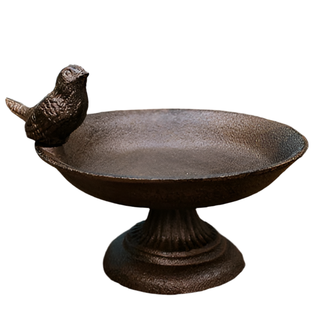 Bird Feeder Cast Iron Antique Rustic Round