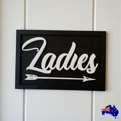 Ladies Gents Arrow Timber Wood Custom Personalised Large Sign