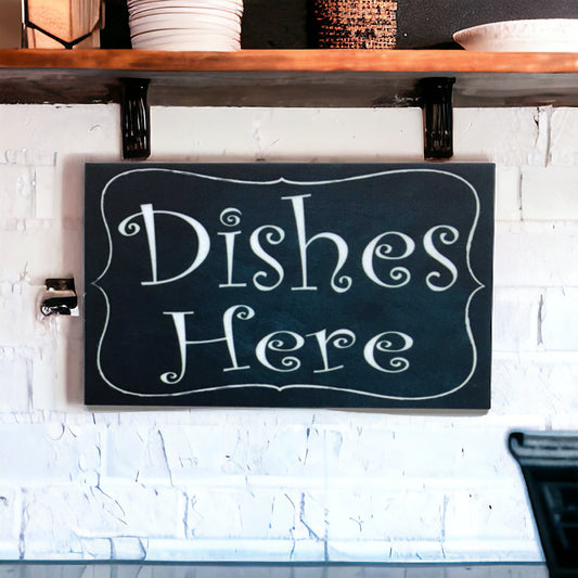 Dishes Here Kitchen Sign - The Renmy Store Homewares & Gifts 