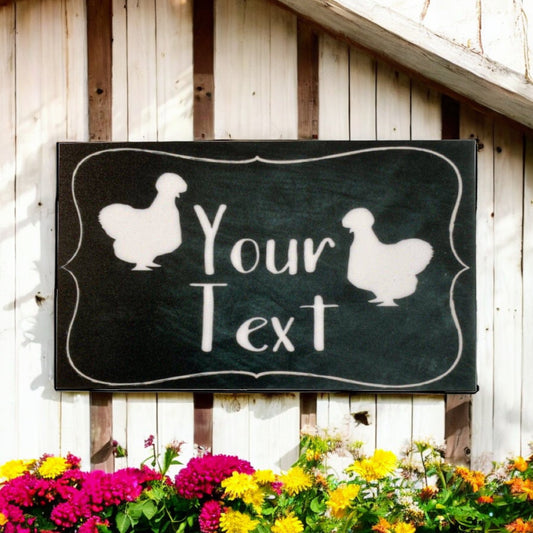 Silkie Chicken Hen Custom Sign - The Renmy Store Homewares & Gifts 