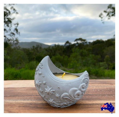 Pure Beeswax Moon Candle Aussie Handmade