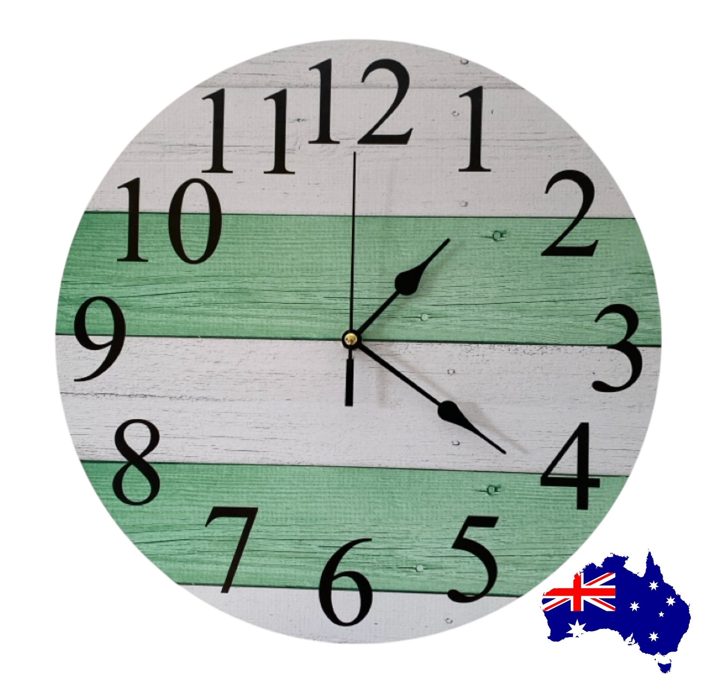 Clock Wall Sage Green Wood Rustic Aussie Made