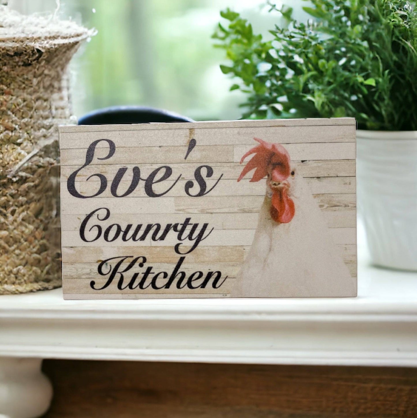 Chicken Utensils Dish Cloths Personalised Kitchen Sign Gift Set