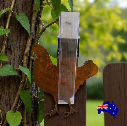 Rain Gauge Stake Wall Chicken Country Farmhouse