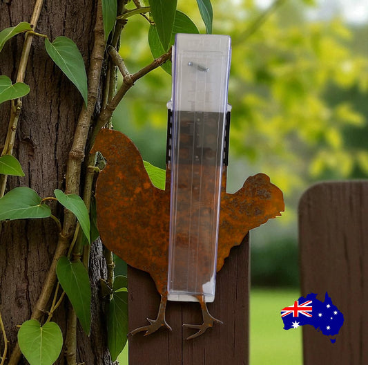 Rain Gauge Stake Wall Chicken Country Farmhouse