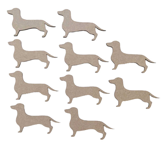Dachshund Dog x 10 MDF DIY Raw Cut Out Art Craft Décor - The Renmy Store Homewares & Gifts 