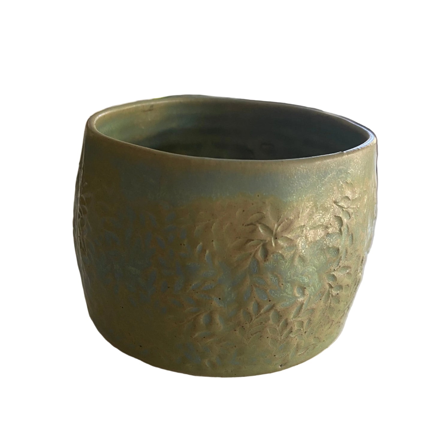 Handmade Floral Green Leaf Ceramic Mug Cup | Aussie Made Wolf and Clay Gift