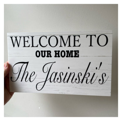 Welcome To Our Home Custom Family Name Sign