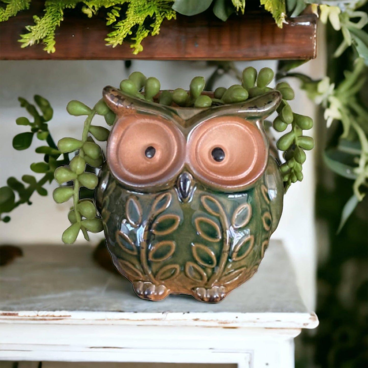 Plant Pot Planter Owl Green - The Renmy Store Homewares & Gifts 