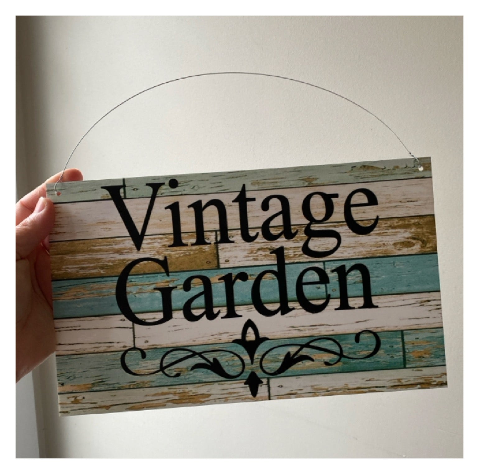 Custom Personalised Blue Timber Look Sign - The Renmy Store Homewares & Gifts 