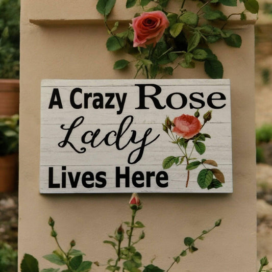 Crazy Rose Lady Lives Here Vintage Sign - The Renmy Store Homewares & Gifts 