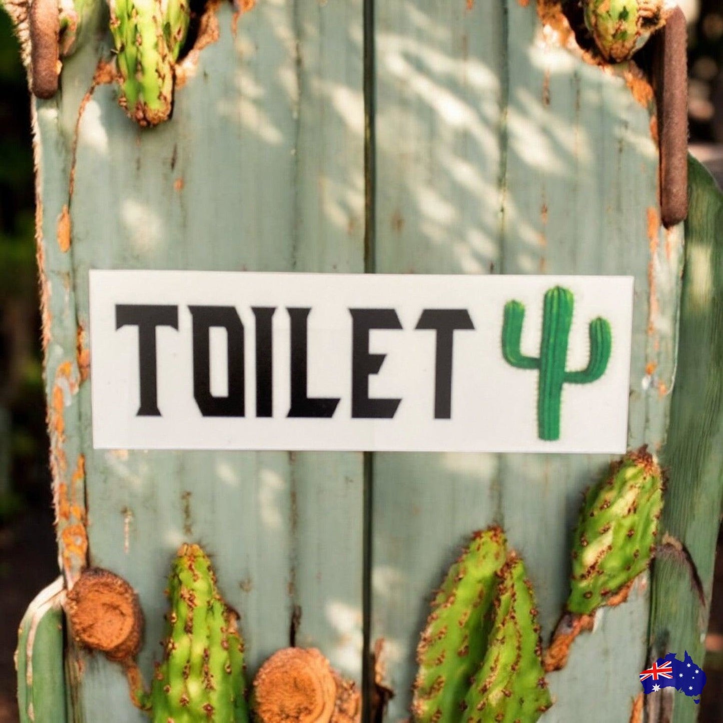 Cactus Toilet Laundry Bathroom Door Sign - The Renmy Store Homewares & Gifts 