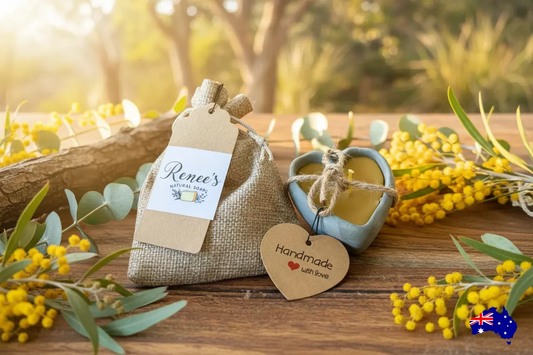 Heart Beeswax Candle Olive Oil Soap Gift Set Aussie Handmade