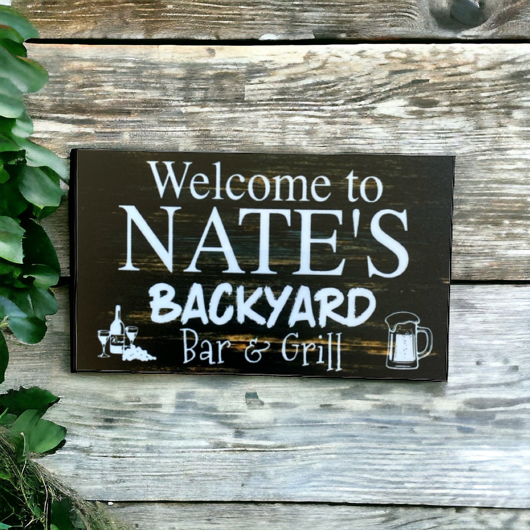 Backyard Bar and Grill Custom Personalised Sign - The Renmy Store Homewares & Gifts 