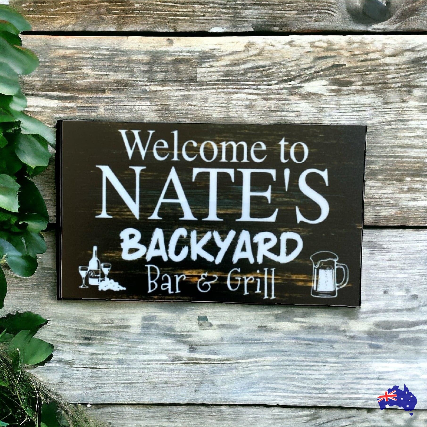 Backyard Bar and Grill Custom Personalised Sign - The Renmy Store Homewares & Gifts 