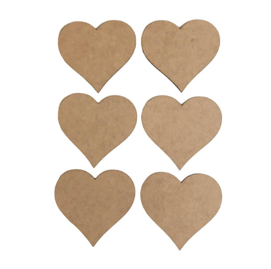 Heart Raw Hearts MDF DIY Set of 6 - The Renmy Store Homewares & Gifts 