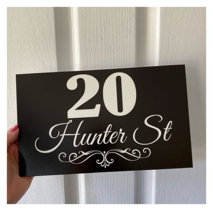 Street Number Address Letter Box White Black Personalised House Sign
