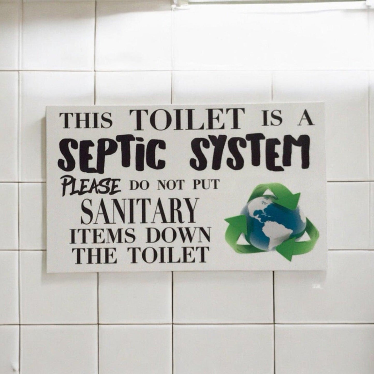 Toilet Septic System Bathroom Sign - The Renmy Store Homewares & Gifts 